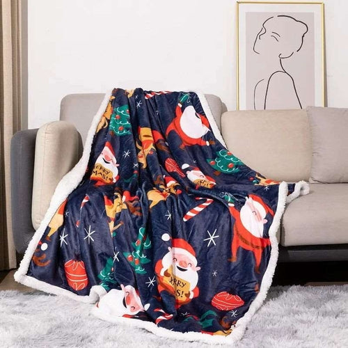 Christmas Sherpa Fleece Throw Blanket