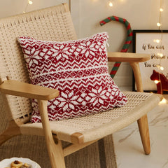 Christmas Snowflake Square Decorative Pillow Cover