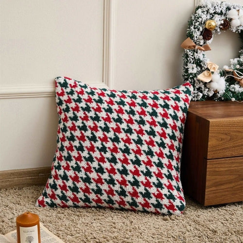 Houndstooth Christmas Cushion Cover