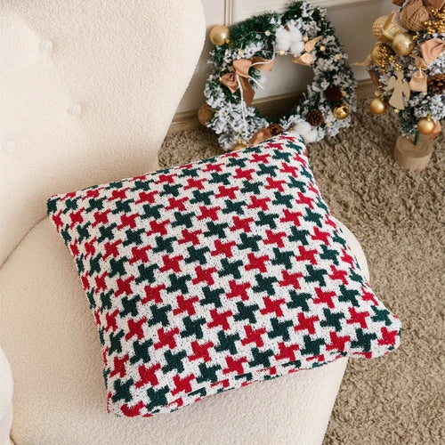 Houndstooth Christmas Cushion Cover