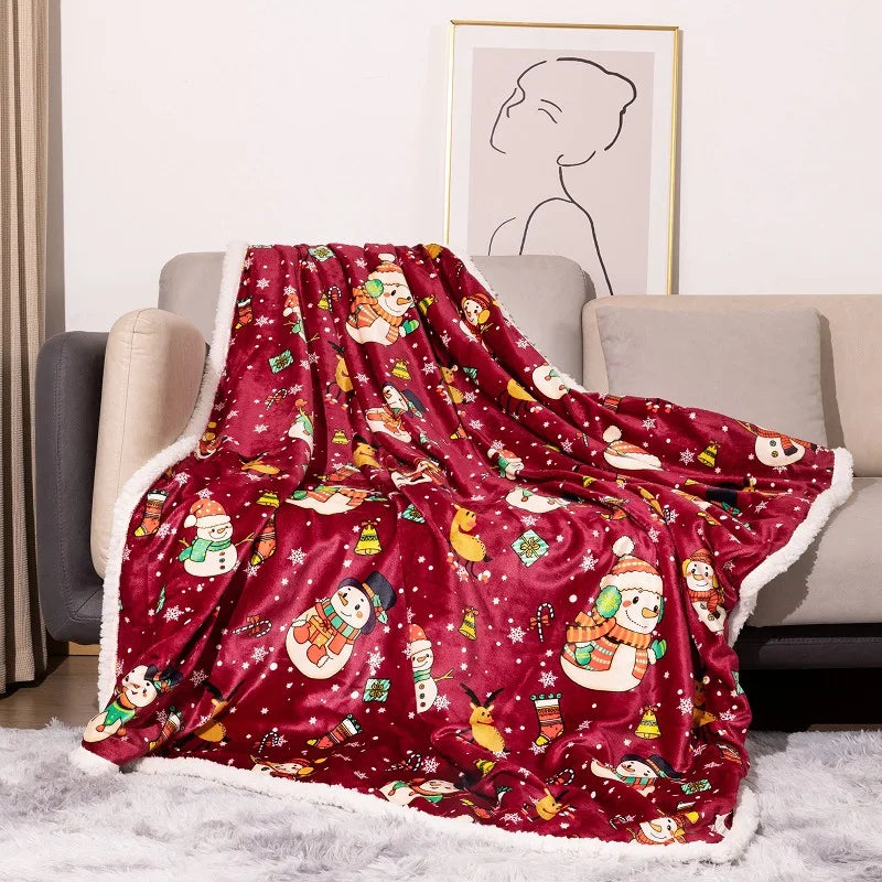 Christmas Sherpa Fleece Throw Blanket