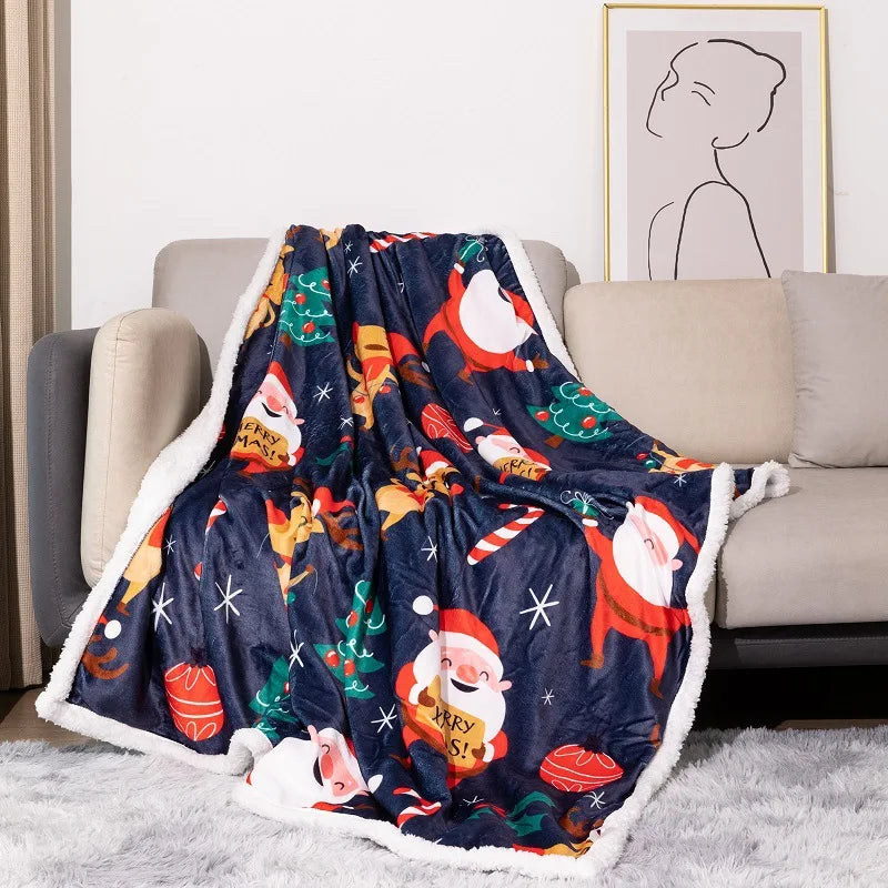 Christmas Sherpa Fleece Throw Blanket