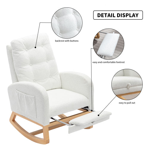 Accent Rocking Chair with Footrest