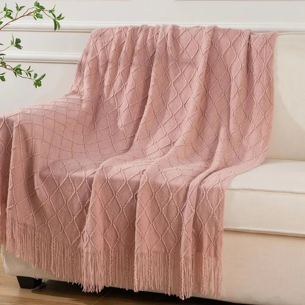 Decorative Fringe Throw Blanket