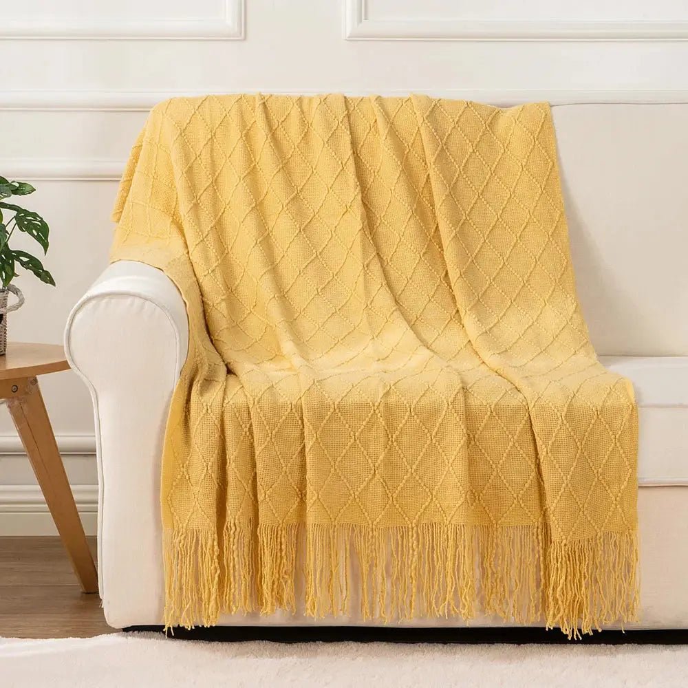 Decorative Fringe Throw Blanket