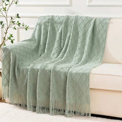 Decorative Fringe Throw Blanket