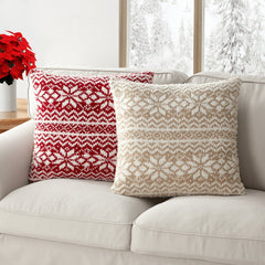 Christmas Snowflake Square Decorative Pillow Cover