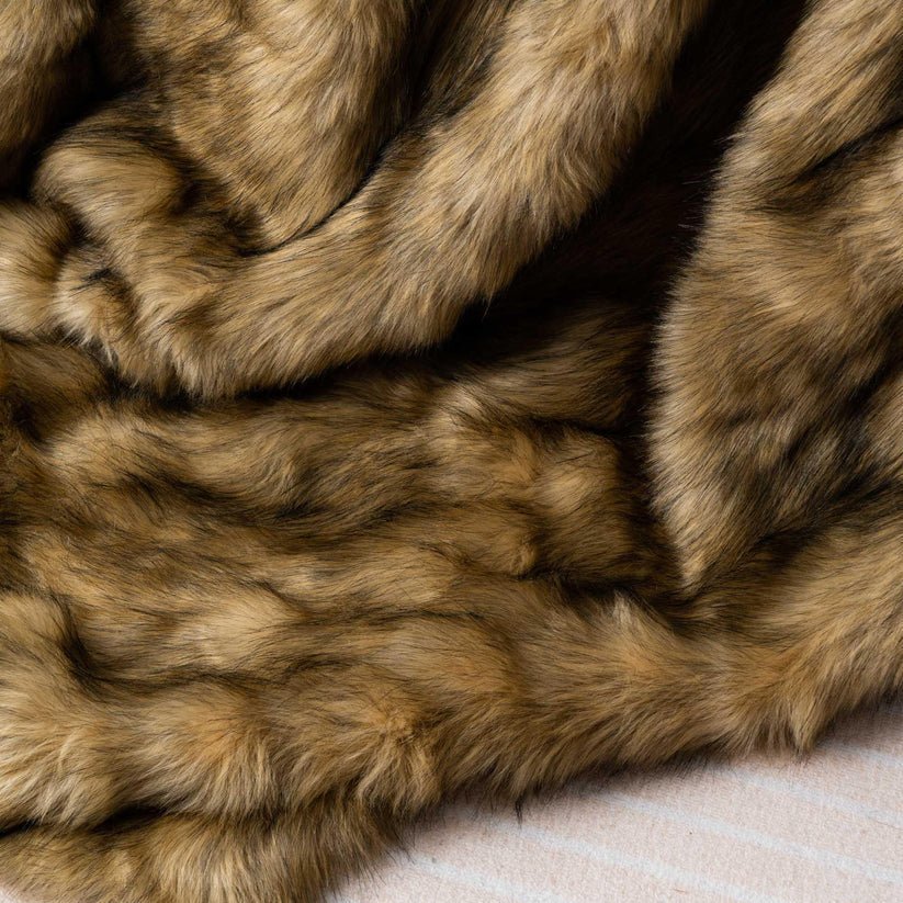 Faux Fur Ocher Blanket