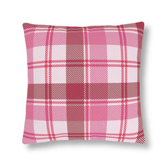 Decorative Indoor/outdoor Pillow - Pink and White Plaid