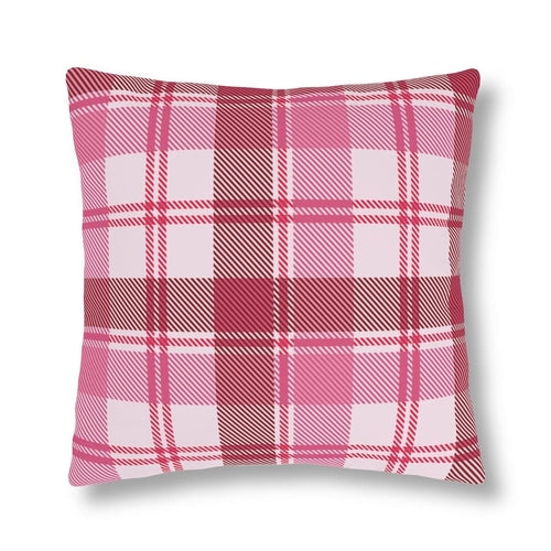 Decorative Indoor/outdoor Pillow - Pink and White Plaid