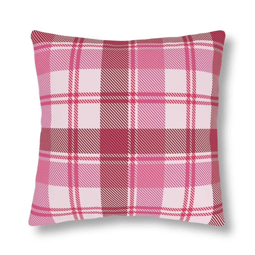 Decorative Indoor/outdoor Pillow - Pink and White Plaid