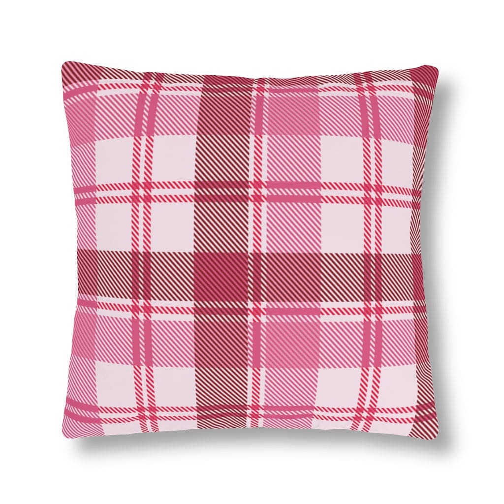 Decorative Indoor/outdoor Pillow - Pink and White Plaid