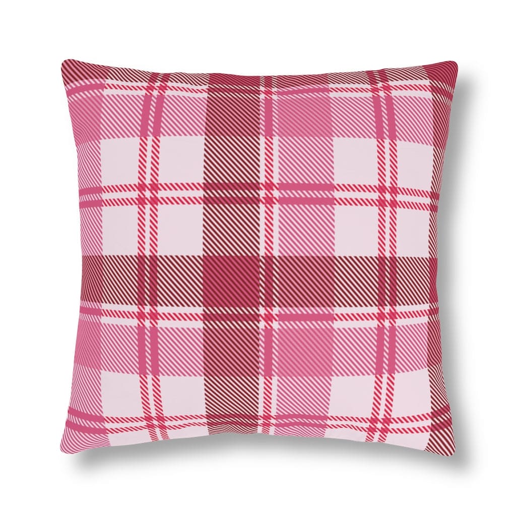 Decorative Indoor/outdoor Pillow - Pink and White Plaid