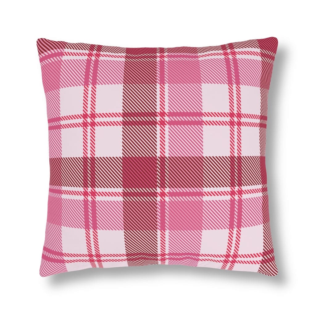 Decorative Indoor/outdoor Pillow - Pink and White Plaid