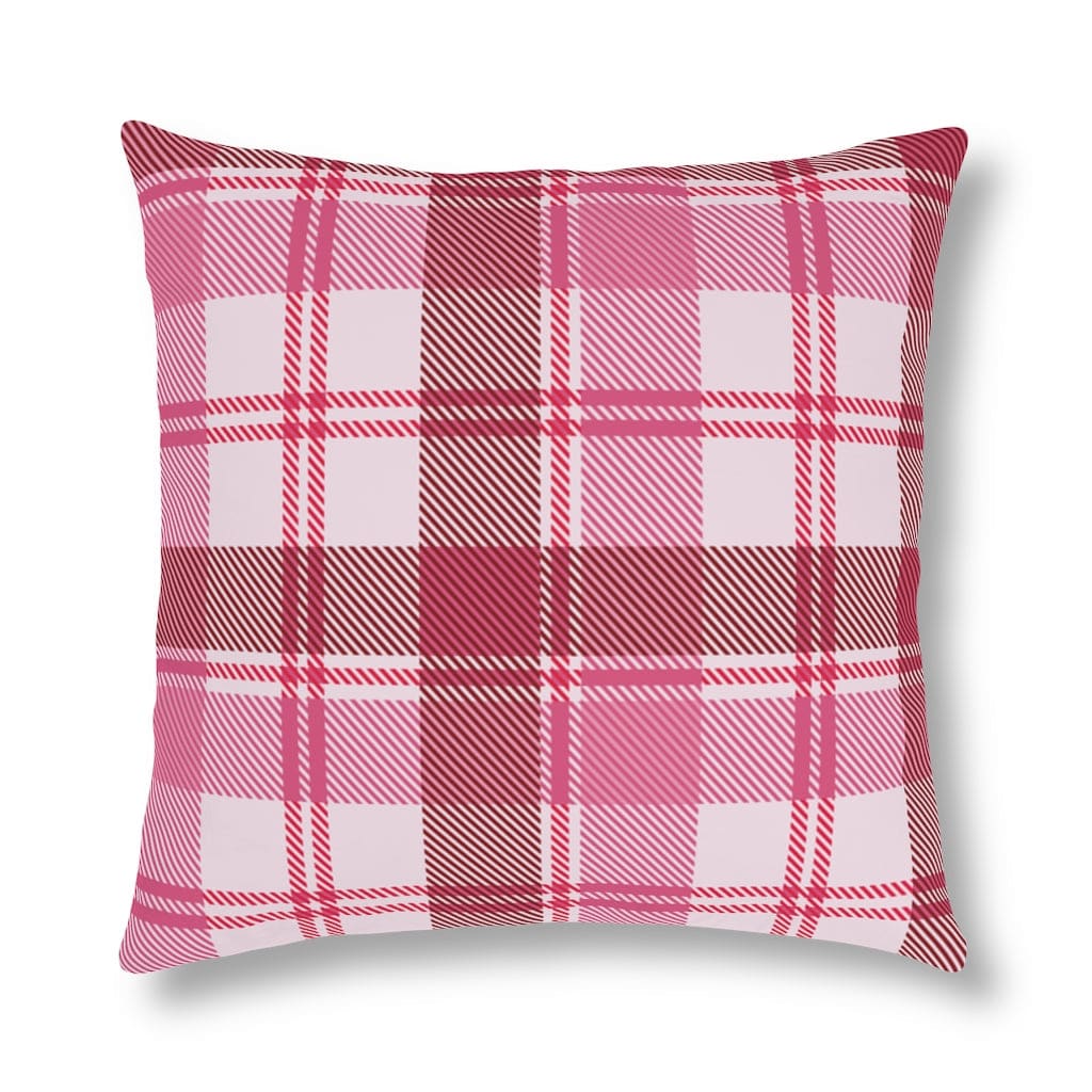 Decorative Indoor/outdoor Pillow - Pink and White Plaid