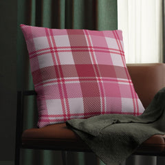 Decorative Indoor/outdoor Pillow - Pink and White Plaid